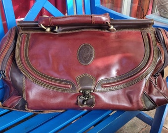 Vintage bag by Pontus Philippe, weekend bag, leather duffel bag