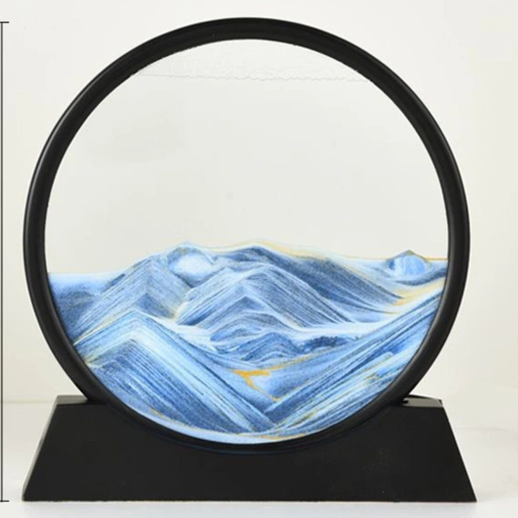 3D Sand Art Motion Frame Round Glass Deep Sea Sandscape | Flowing Sand
