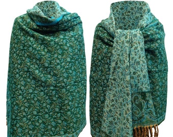 LUXE HANDGEMAAKTE GROENE winterwollen sjaal Yak Wool comfortabele sjaal omslagdoek deken stal unisexTravel Wrap Meditatie Zacht cadeau voor haar