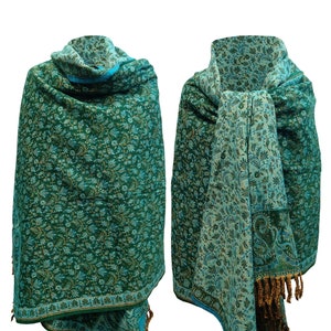 LUXURY HANDMADE GREEN winter wool Scarf Yak Wool comfortable scarf Shawl Blanket stole unisexTravel Wrap Meditation Soft gift for her