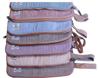 Sacs/étuis pour ordinateur portable en chanvre respectueux de l'environnement de luxe avec doublure organique Taille intérieure en 14 "15" 16 "17" avec des motifs à chevrons exceptionnels