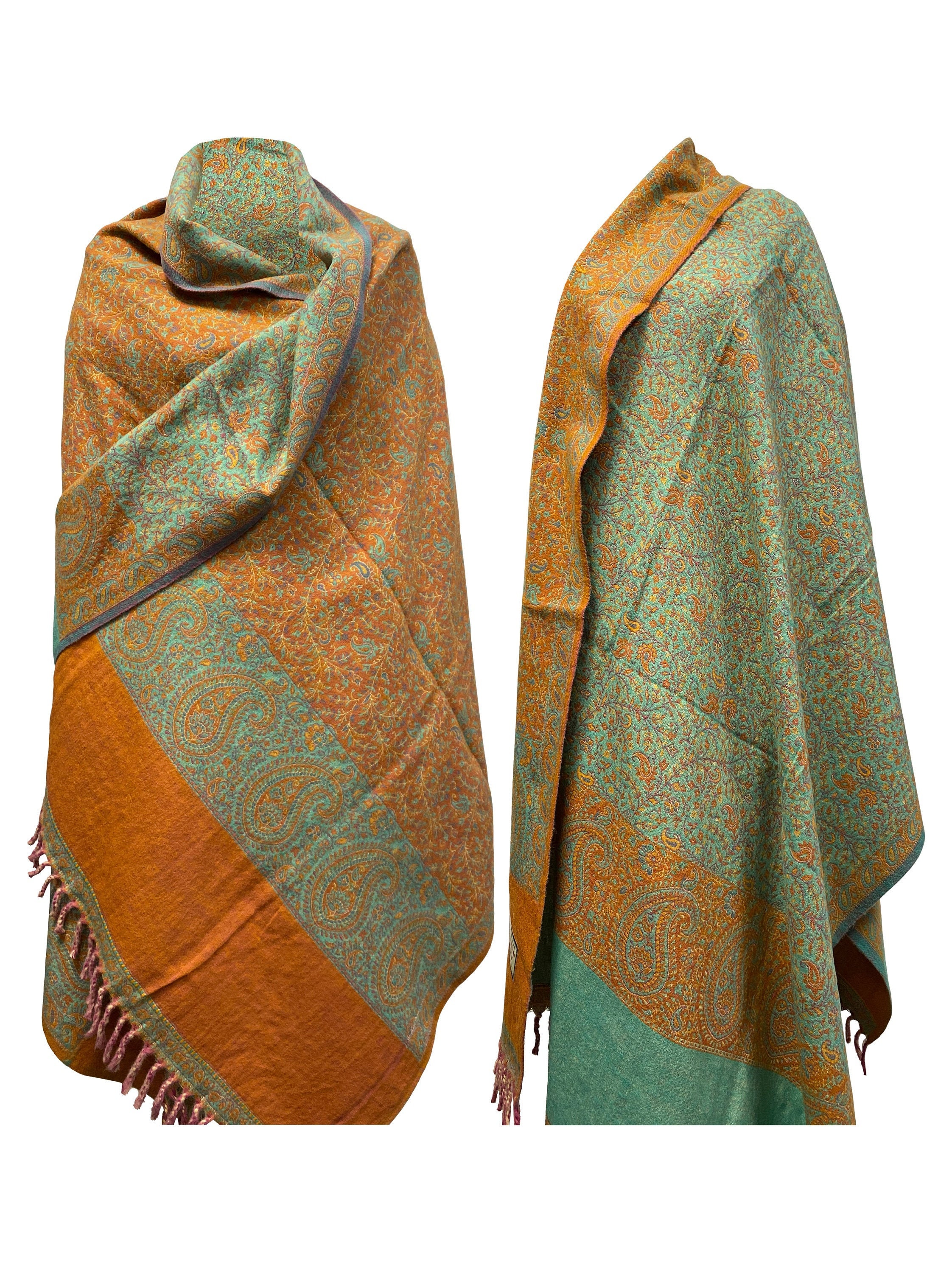 Double-Sided CD Icon Scarf Brown and Beige Silk