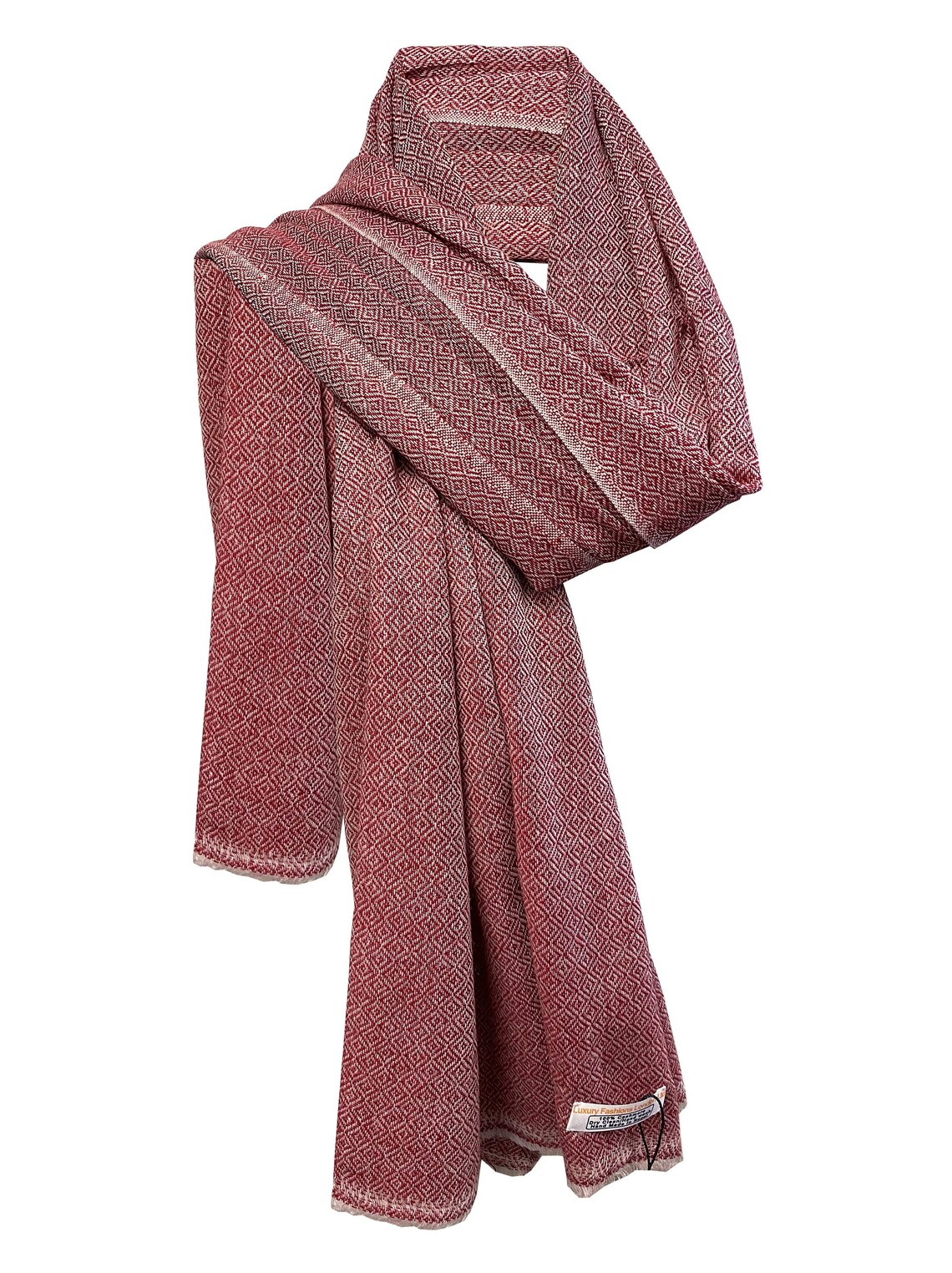 LUXURY HANDMADE CASHMERE Maroon Scarf Natural Super Soft | Etsy UK