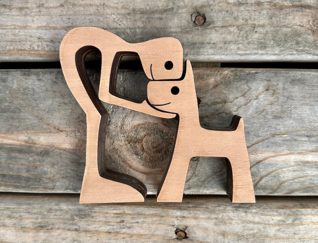 Man and Dog, Man's Best Friend Puzzle Figures, Dog Lover Gift, Dog Dad ...