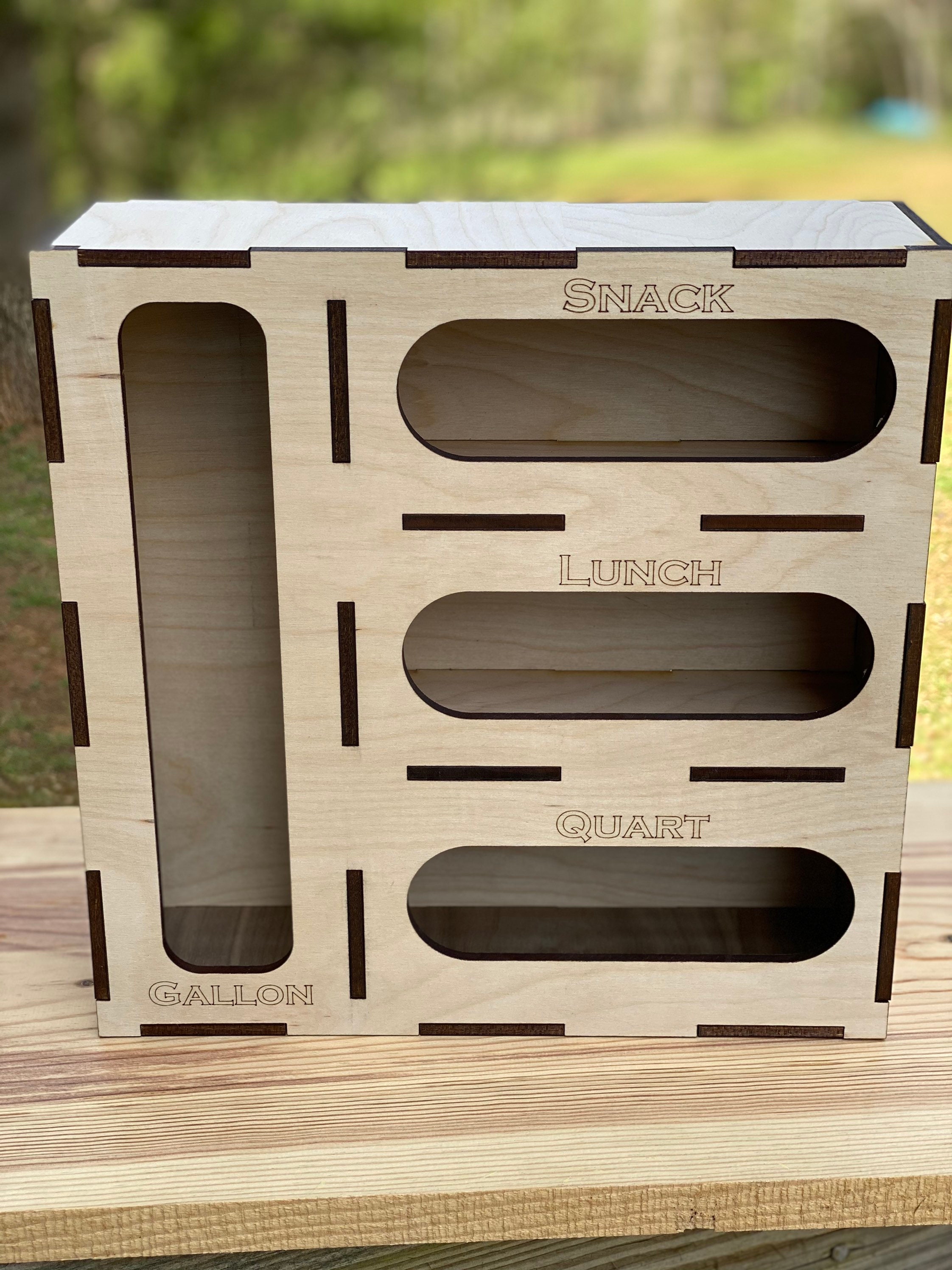Wooden Food Storage Bag Holder Etsy India