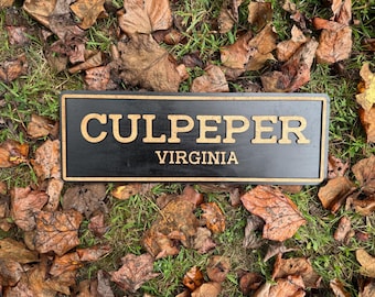 Personalized Hometown Sign, Custom Wood Town and State Sign