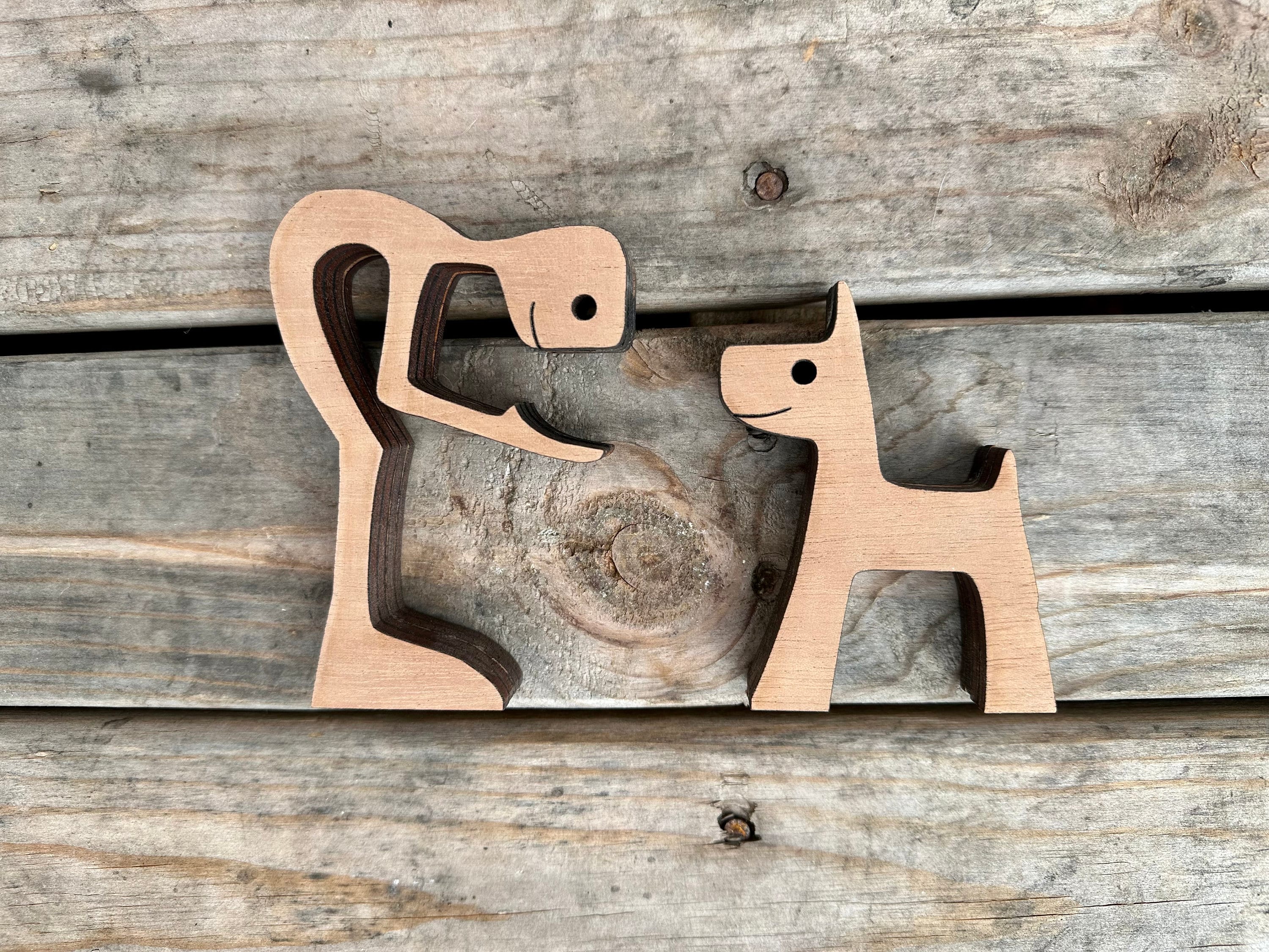 Man and Dog, Man's Best Friend Puzzle Figures, Dog Lover Gift, Dog Dad ...
