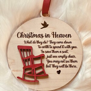 Christmas in Heaven Ornament, Christmas Ornament, Christmas Tree Ornament, Christmas Memorial Ornament, Sympathy Gift, Loss of a Loved One