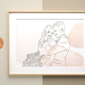 Custom Line Portrait from Photo, Mothers Day Gift, Family illustration, Art Gift for Mom, Personalized Portrait, Line Art image 4