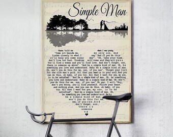 Lynyrd Skynyrd Simple Man Lyrics Signature Music Wall Decor Canvas