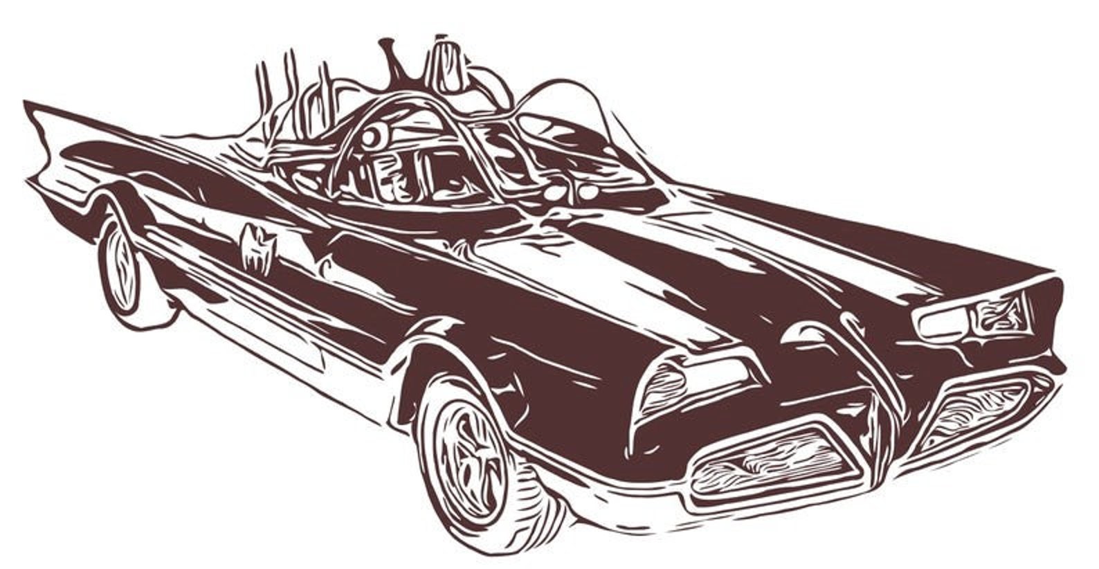 Batmobile DXF svg designs for engraving Silhouette Cricut Etsy