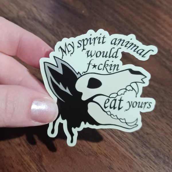 Glow In The Dark Wendigo Sticker, Spirit Animal