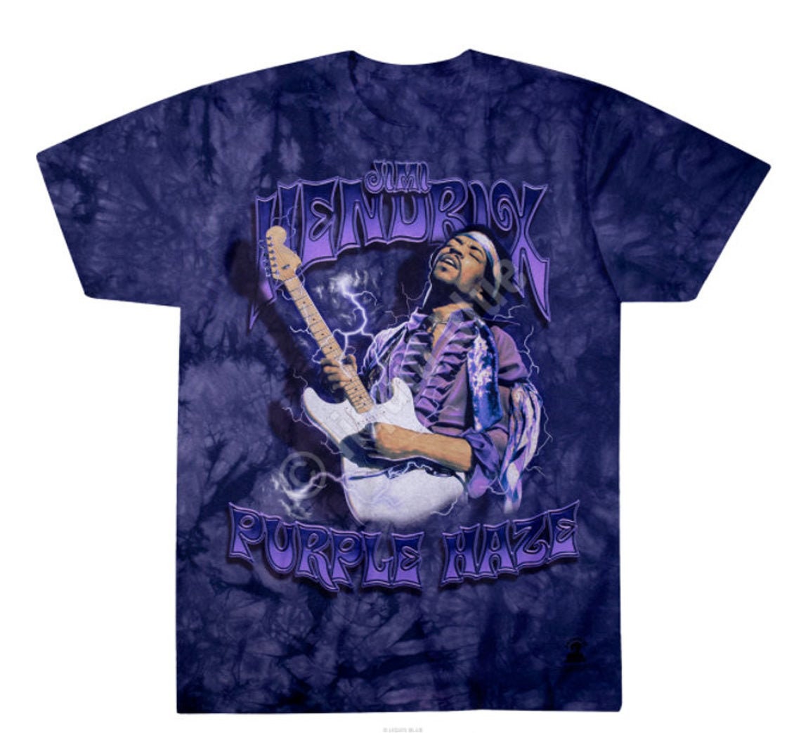 Purple Haze Polyester Tie-Dye T-Shirt Jimi Hendrix in pop art | Etsy