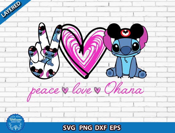 Download Peace Love Ohana Svg Stitch Svg Disney Holiday Party Svg Etsy