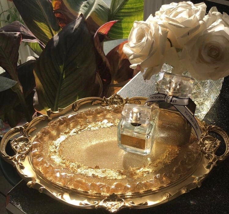Decorative Gold Resin Vanity Tray Etsy