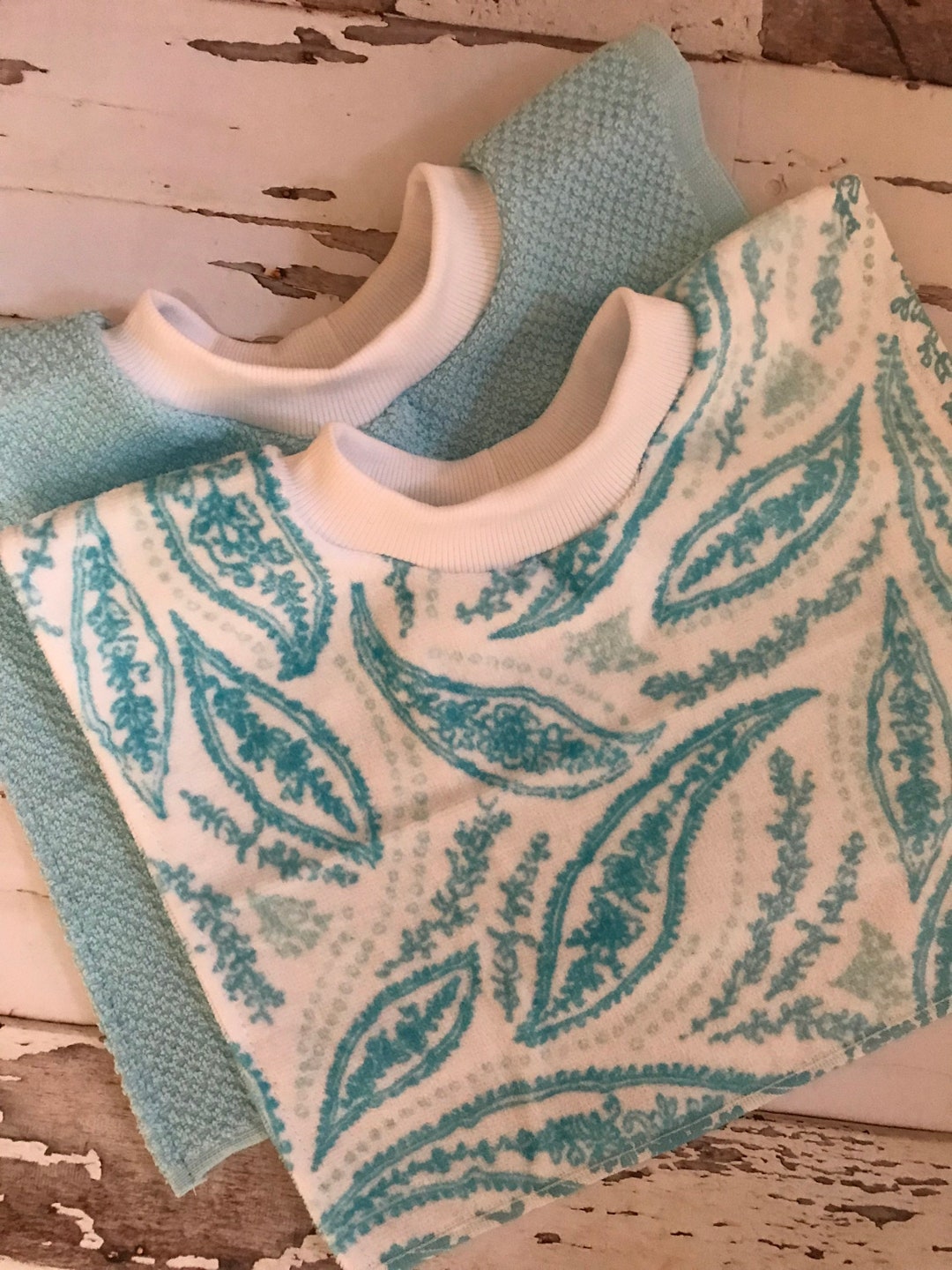 Aqua Paisley Bib Baby Bib Towel Bib Girl's Bib Boy's Bib Unisex Bib