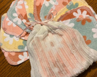 Desmaquilladores reutilizables / Discos exfoliantes para maquillaje / Cuadritos faciales / Regalo para ella / Ecológico