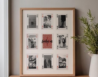 Printable Personalised Playing Card Wall Art | Canva Template | Valentines Anniversary Boyfriend Girlfriend Couple Gift
