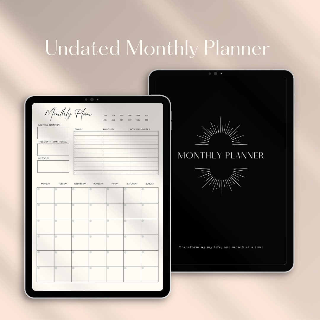 Digital Monthly Planner Digital Planner iPad Monthly Etsy