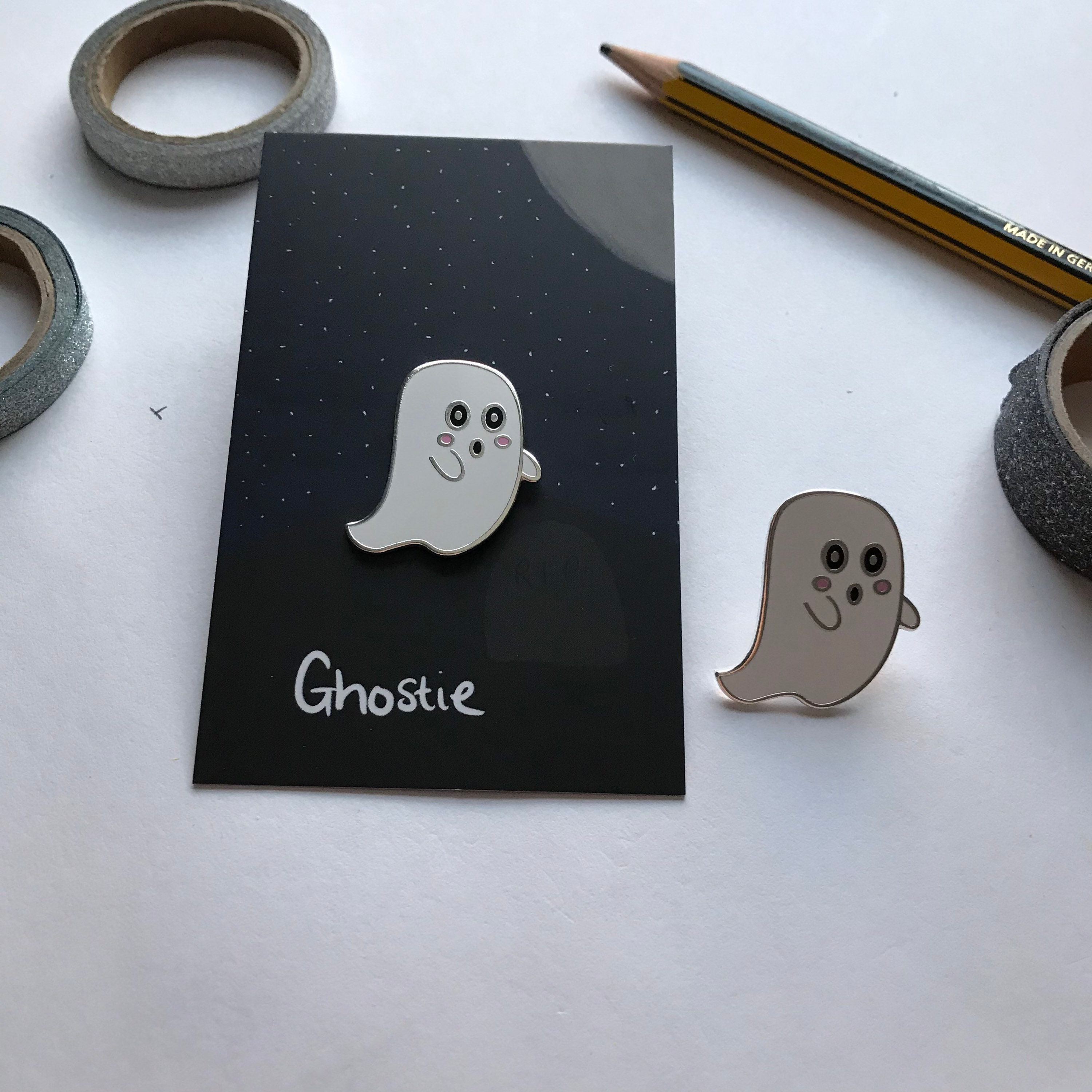 Ghostie Halloween Enamel Pin Ghost Enamel Pin | Etsy