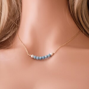 LARIMAR NECKLACE, Protection Necklace, Larimar Chocker, Everyday Necklace, Projection Necklace, Simple Necklace, Stone Necklace Women,