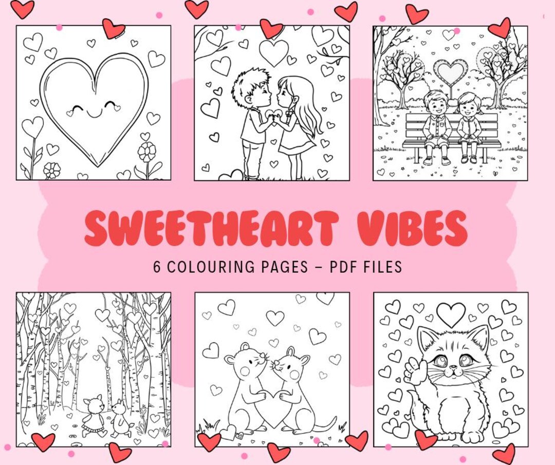 Valentine’s Day Coloring Pages | Cute Love Coloring for Kids & Couples ...