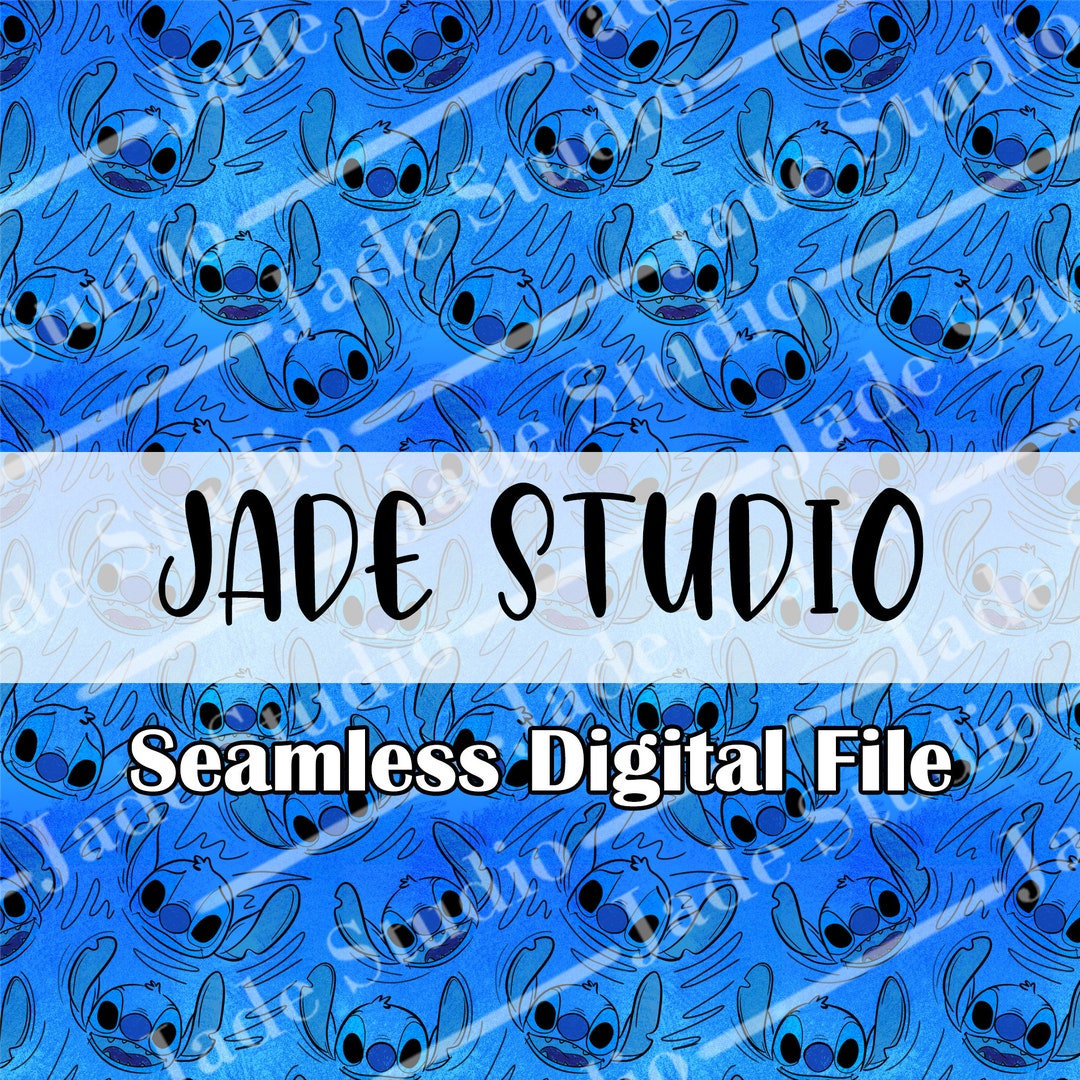 Blue Alien Sketch Digital Seamless Pattern Design File - Etsy