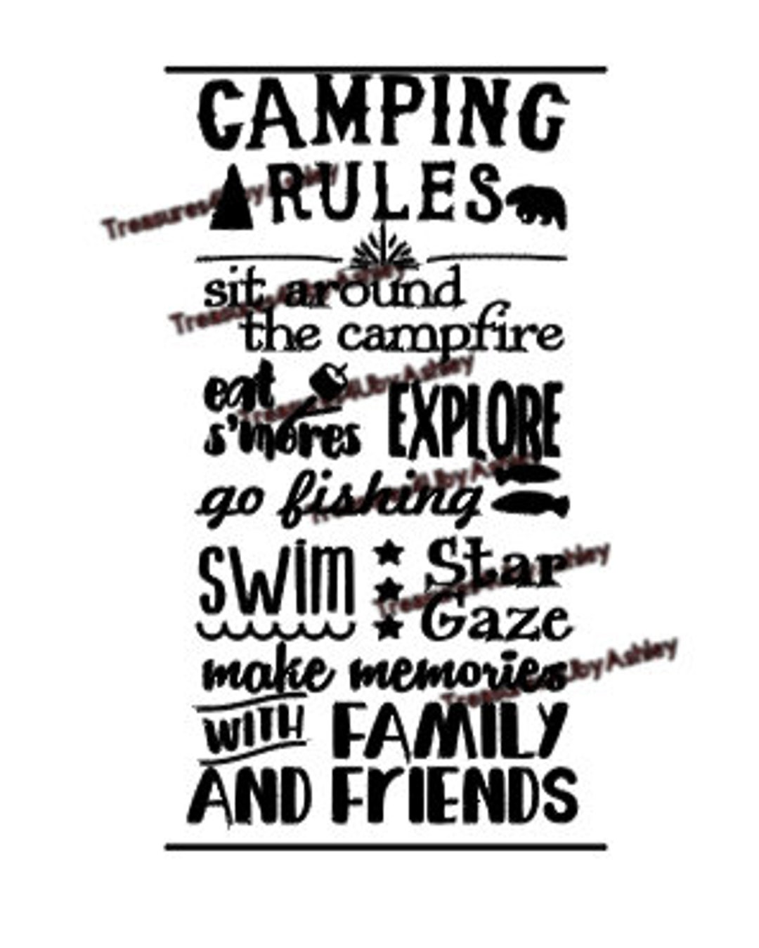 Camping Rules SVG Digital Download Etsy