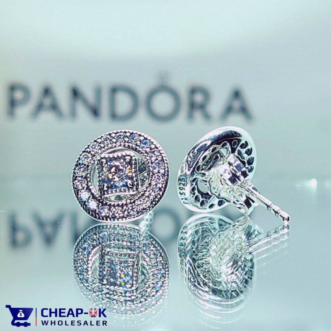 Pandora Vintage Circle Allure Stud Earrings 290721CZ S925 Etsy UK