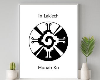 Hunab Ku, Mayan Decor, Digital Download, Mayan, Wall Art Prints, Mystic ...