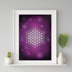 Flower of life print digital, wall décor, sacred geometry art, sacred geometry wall art digital print, sacred geometry print, download art