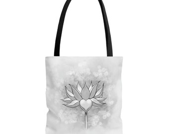 Flower print | lotus flower tote bag | Lotus flower painting printed bag | cute aesthetic trendy tote bag.