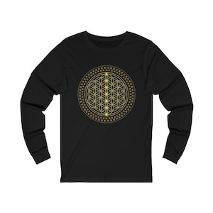 Flower of life long sleeve T | Sacred geometry wear | flower of life top | Festival wear |  flower of life Unisex Jersey Long Sleeve Tee