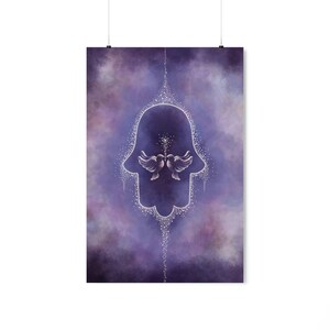 Hamsa - evil eye protection hand designed original print - peace - couple love protection - Premium Matte vertical posters