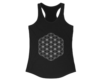 Flower of life singlet | Sacred geometry clothing | Chakras print | front and back | Women's Ideal Racerback Tank flower of life design