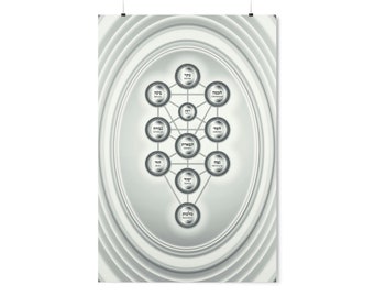 Tree of life wall art | B&W |kabbalah creation | sacred geometry | kabbalah | wall art print | Premium Matte vertical posters