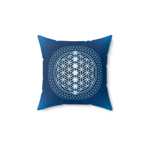 Spun Polyester Square Pillow | flower of life print | sacred geometry print | sacred geometry pillow | yoga pillow | studio design