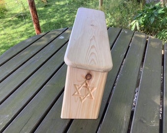 Folding meditation/prayer stool with Star of David carving on both legs