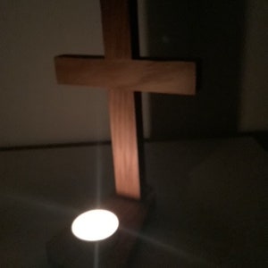 Christian cross with candle holder base image 6