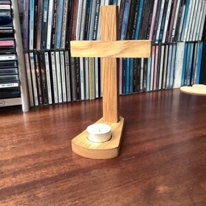 Christian cross with candle holder base image 5