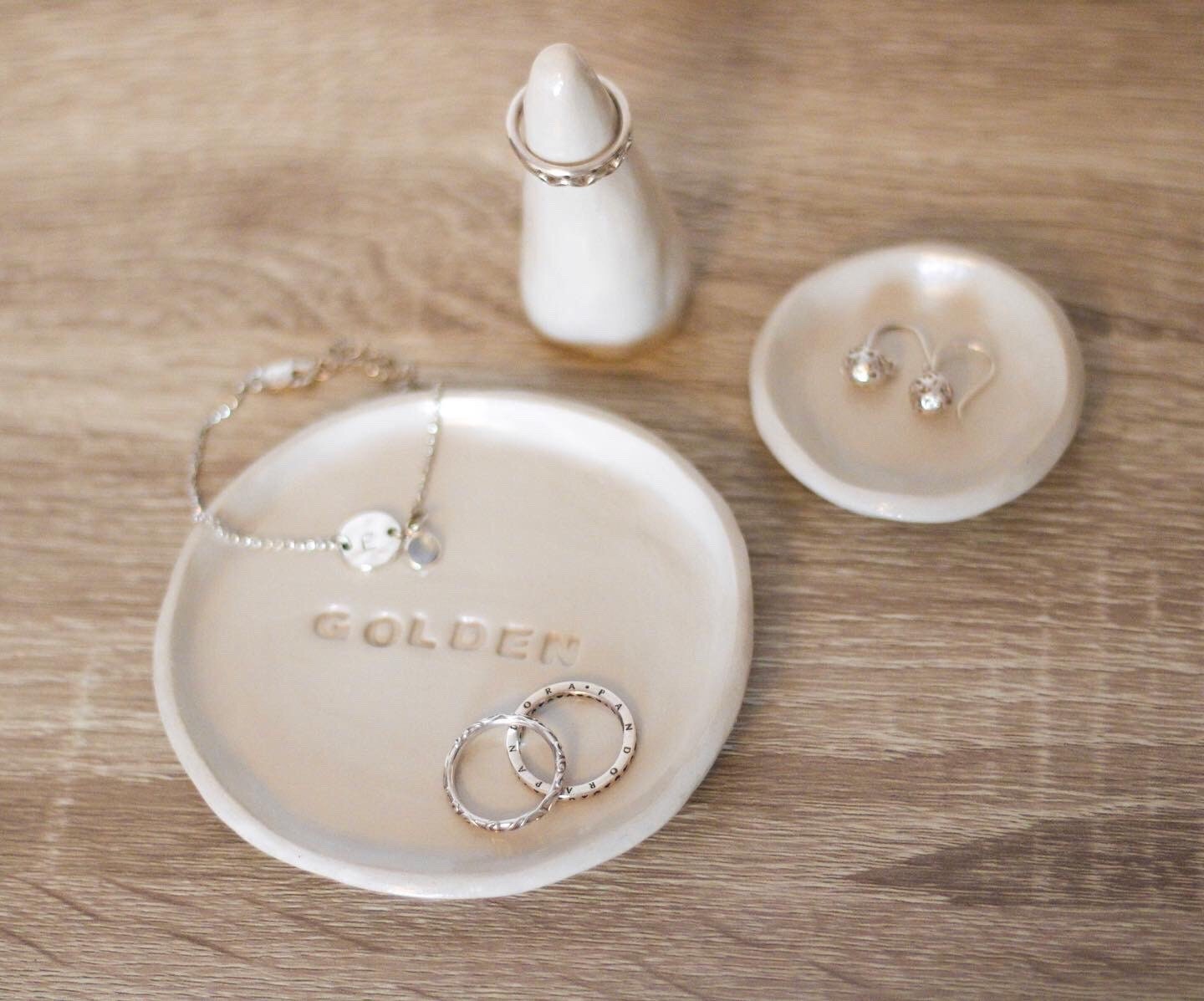 Handmade Clay Jewellery Holder Trio Etsy