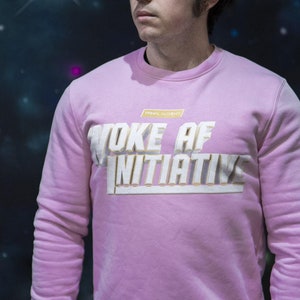 Organic Woke AF Initiative Pink Sweatshirt by Primal Alchemy | Sacred Geometry, Occult and Visionary Art Print for Gym, Yoga and Activewear