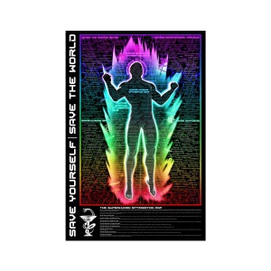 Die übermenschliche Optimierungskarte von Primal Alchemy | 60x60cm Poster, Ascension Map for Starseeds, Esoterische Visionäre Kunst zum Öffnen des dritten Auges