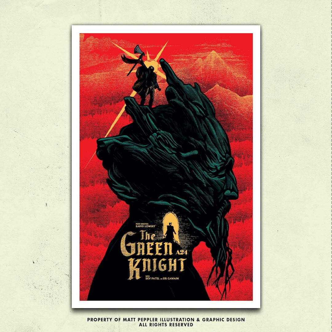 The Green Knight Movie Poster: A24 Fantasy Art Print, Sir Gawain