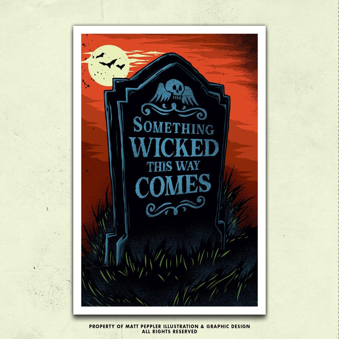 Something Wicked This Way Comes Poster – Vintage Halloween Wall Art ...