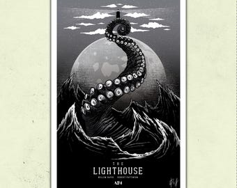 The Lighthouse Alternative Horror Movie Poster – Vintage Wall Art Print – Creepy A24 Film Poster for Horror Fans & Collectors