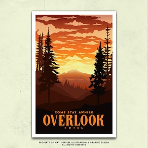 The Shining Overlook Hotel Poster: Retro Horror Movie Art