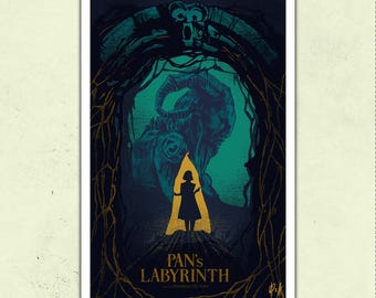 Pan&#39;s Labyrinth Poster – Illustrated Horror Wall Art – Dark Fantasy Movie Poster
