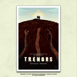 Tremors Alternative Movie Poster | 90s Creature Feature Art Print | Graboid Horror Wall Decor | Vintage Monster Movie Poster
