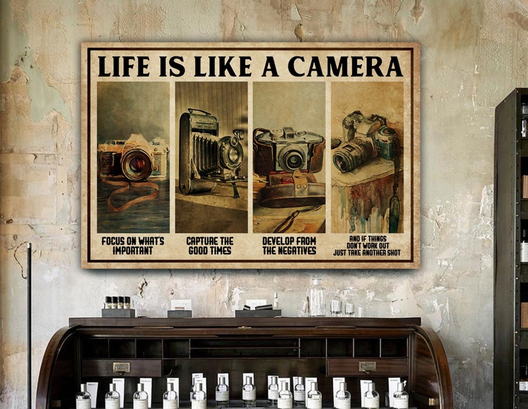 Life Is Like A Camera Poster Camera Poster Photograhper Etsy